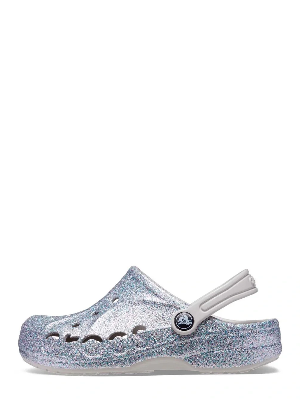 Crocs Kids Classic Glitter Clog — Silver Glitter